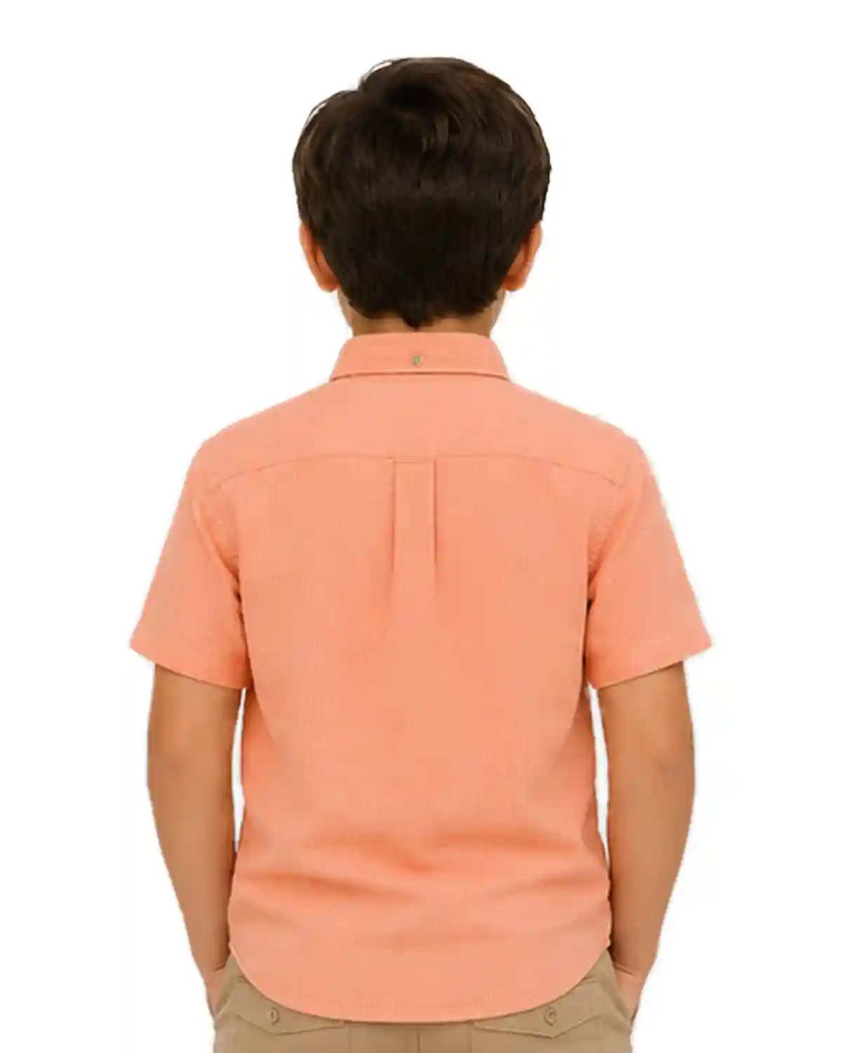 warm-peach-short-sleeve-boys-shirt-back